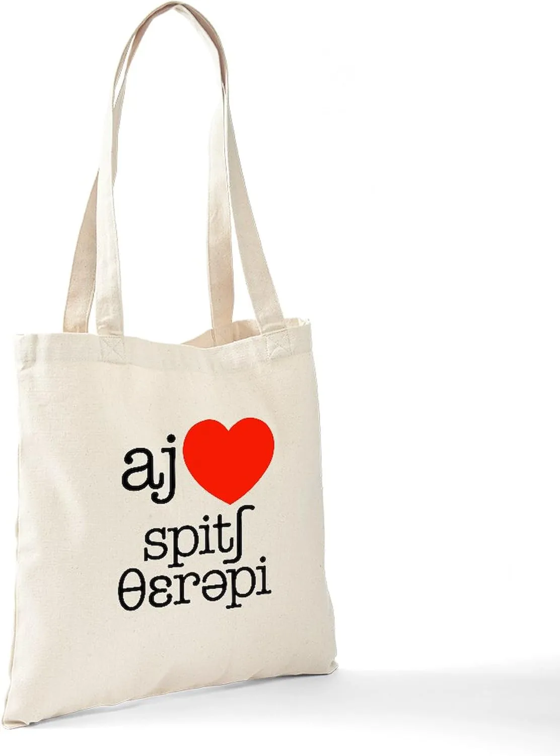 CafePress I Heart Speech Therapy Tote Bag Natural Canvas Tote Bag, Reusable Shopping Bag