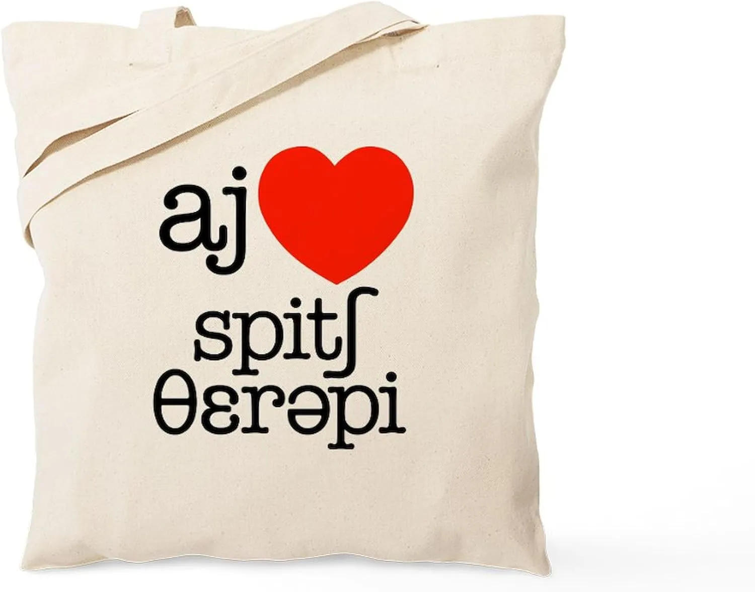 CafePress I Heart Speech Therapy Tote Bag Natural Canvas Tote Bag, Reusable Shopping Bag