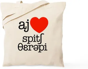 CafePress I Heart Speech Therapy Tote Bag Natural Canvas Tote Bag, Reusable Shopping Bag