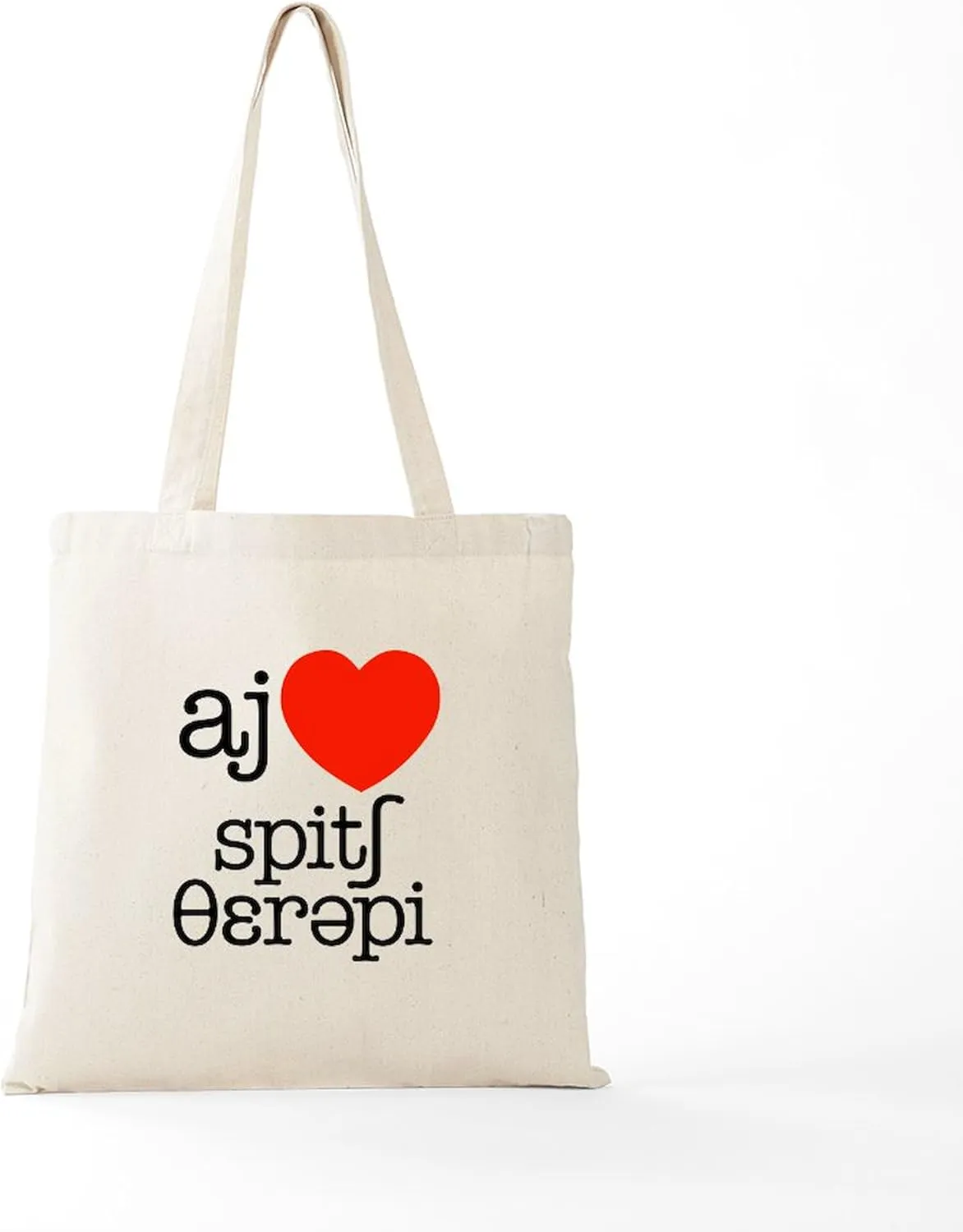 CafePress I Heart Speech Therapy Tote Bag Natural Canvas Tote Bag, Reusable Shopping Bag