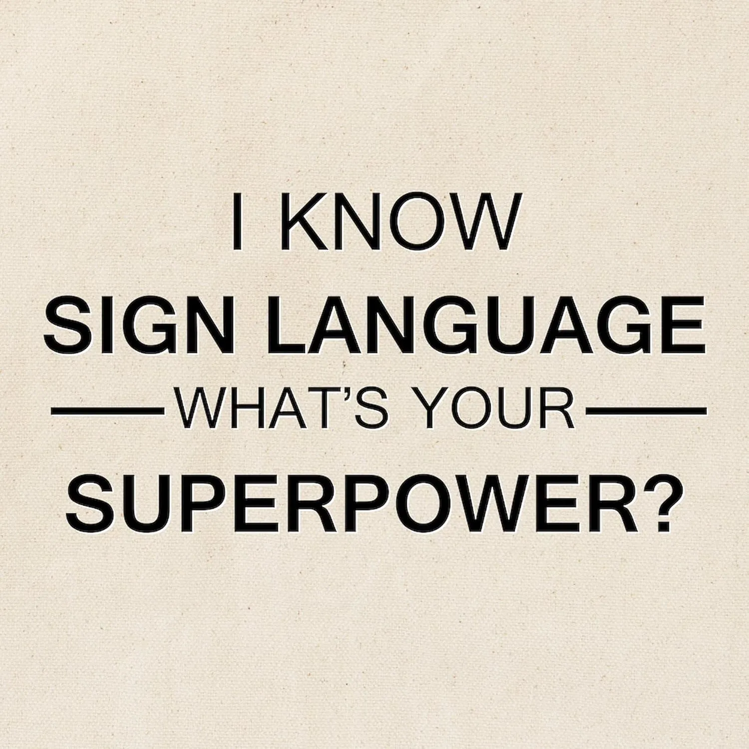 CafePress I Know Sign Language (Black) Tote Bag Natural Canvas Tote Bag, Reusable Shopping Bag