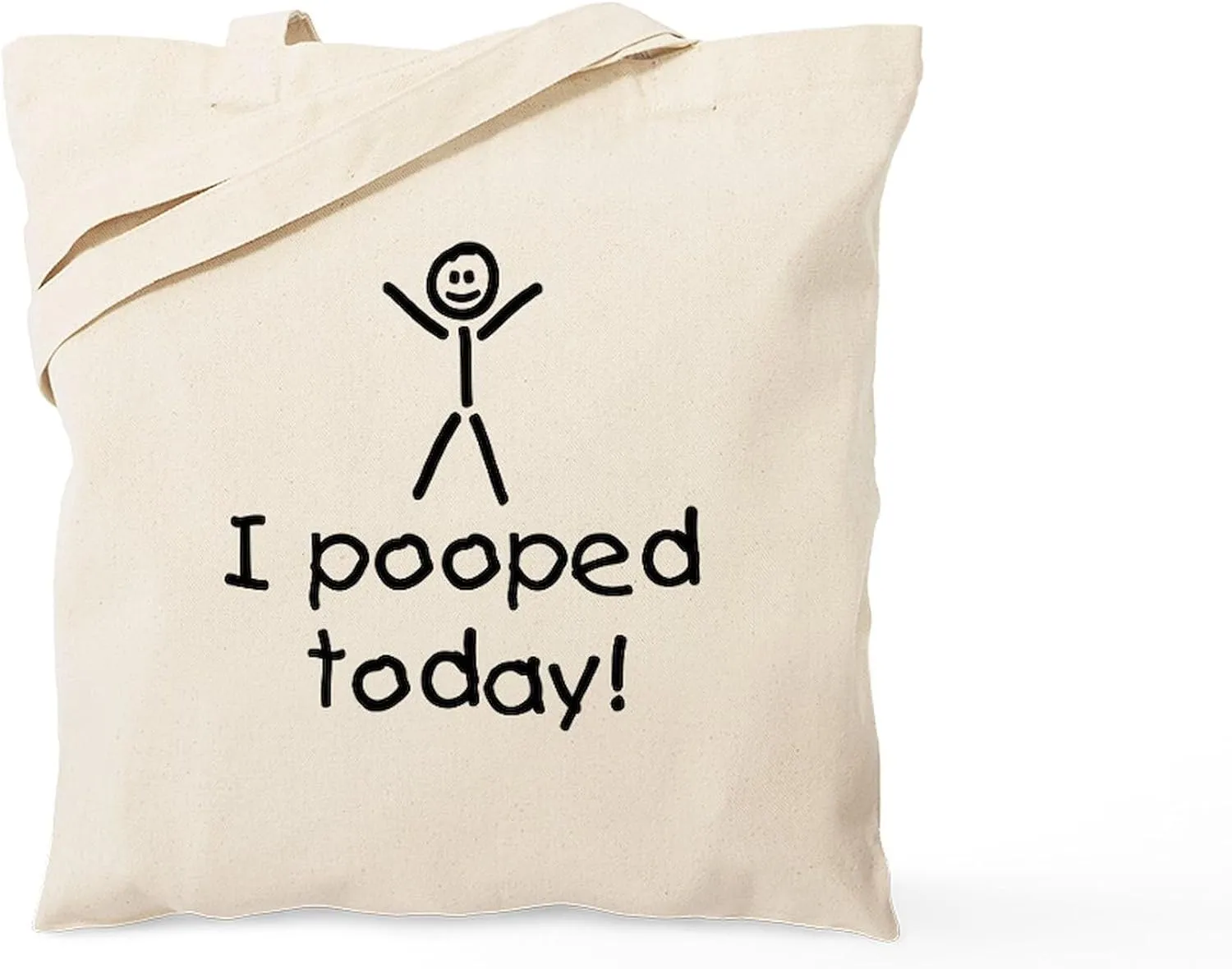 CafePress I Pooped Today Silly Tote Bag Natural Canvas Tote Bag, Reusable Shopping Bag