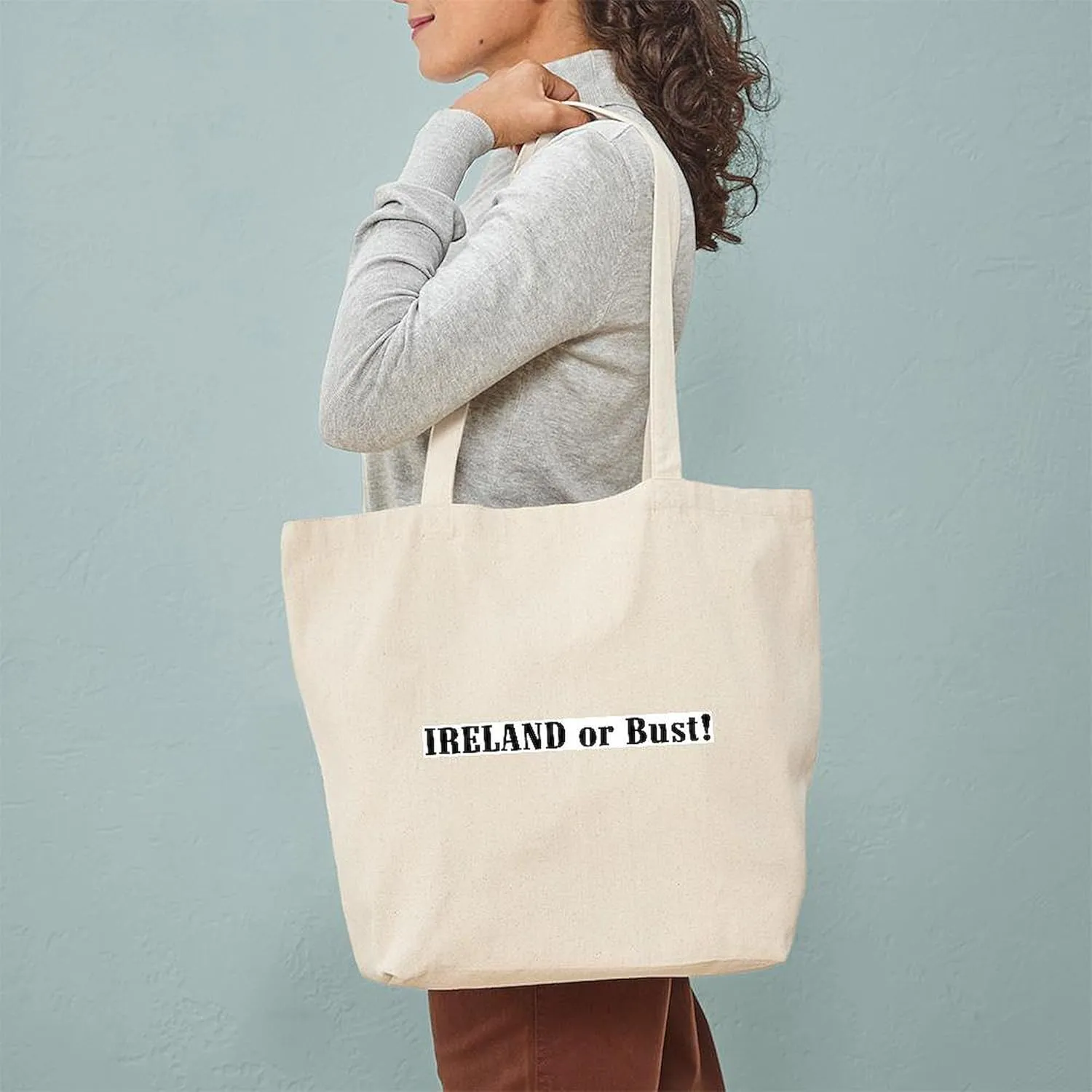 CafePress Ireland Or Bust! Tote Bag Natural Canvas Tote Bag, Reusable Shopping Bag