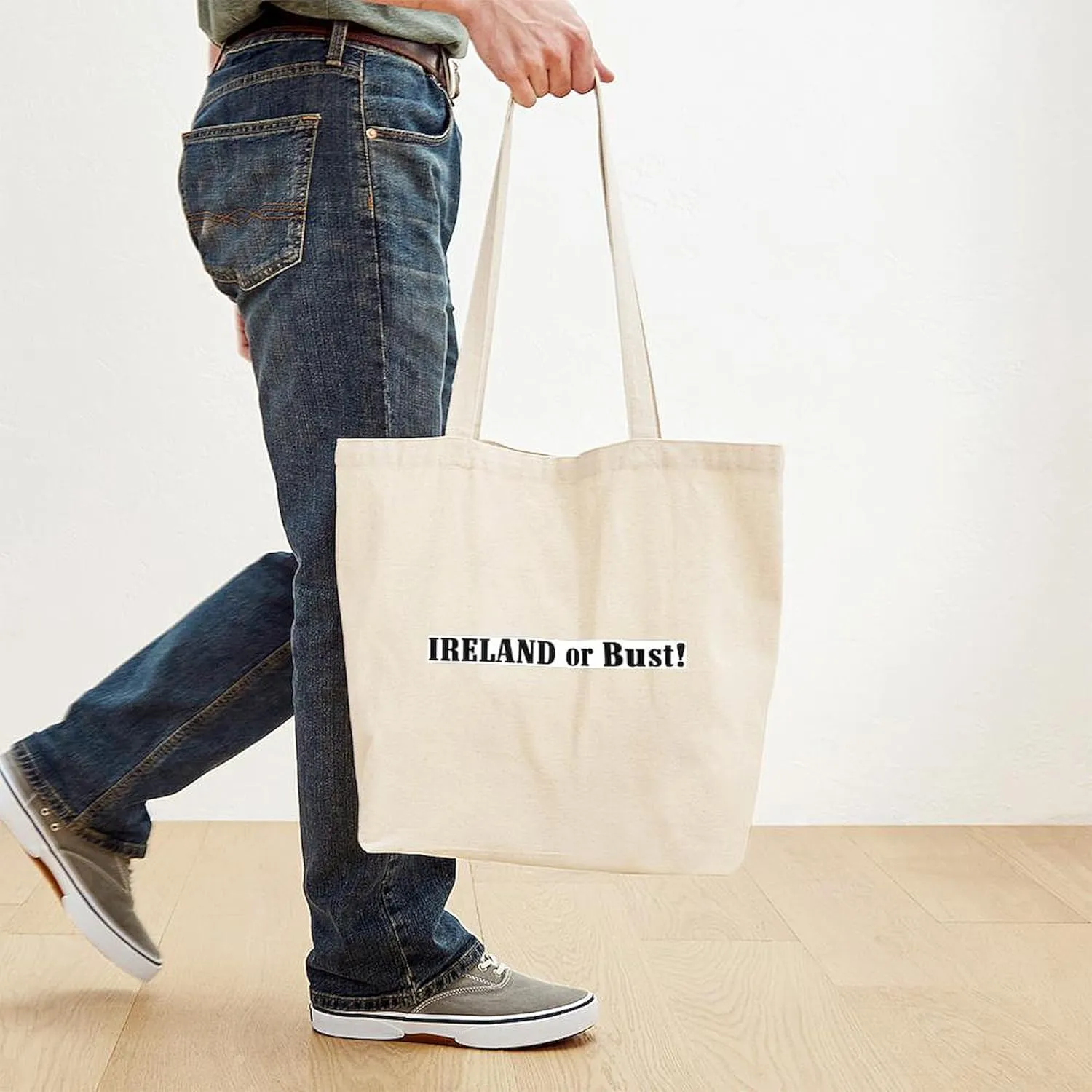 CafePress Ireland Or Bust! Tote Bag Natural Canvas Tote Bag, Reusable Shopping Bag