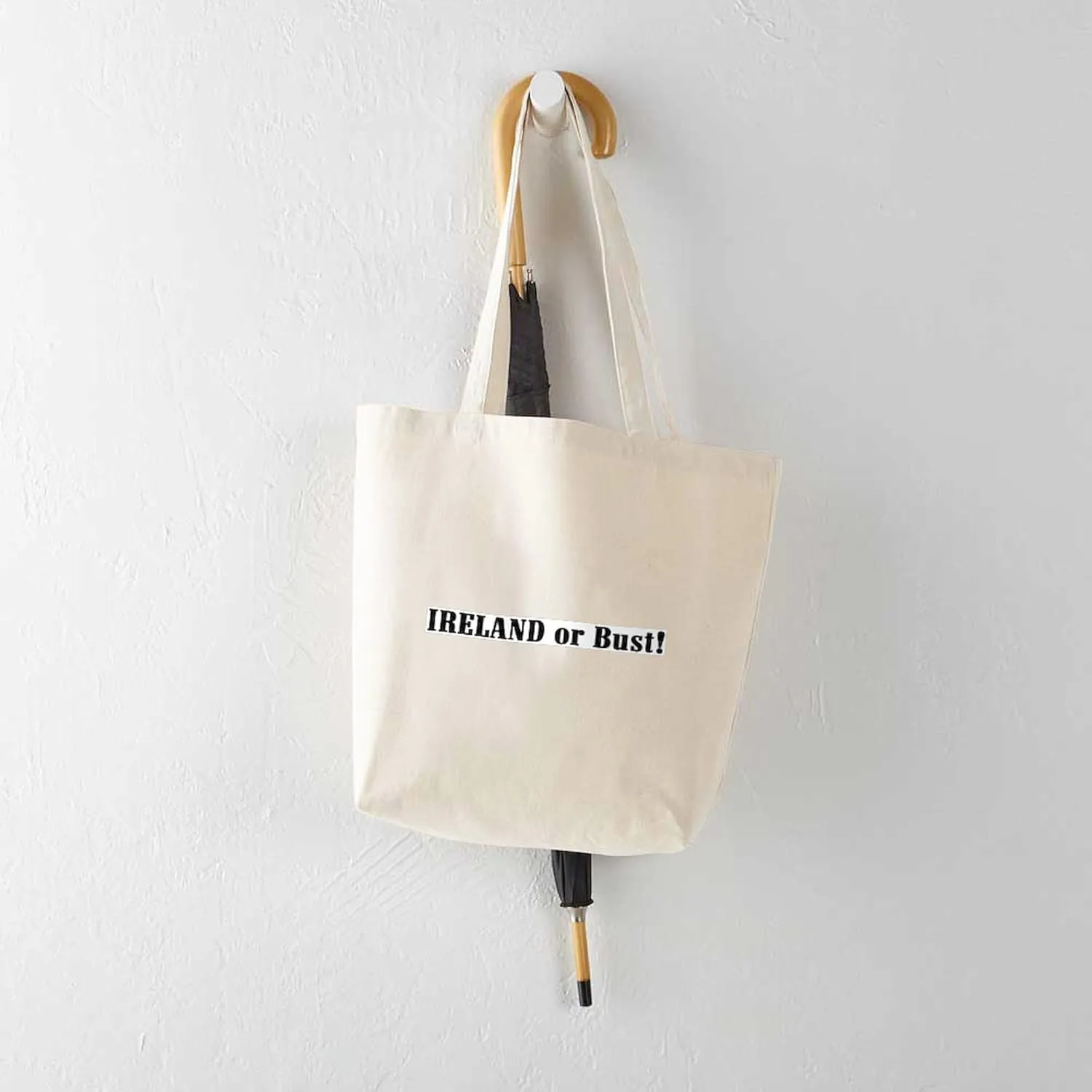 CafePress Ireland Or Bust! Tote Bag Natural Canvas Tote Bag, Reusable Shopping Bag