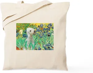 CafePress Irises/Bedlington T Tote Bag Natural Canvas Tote Bag, Reusable Shopping Bag
