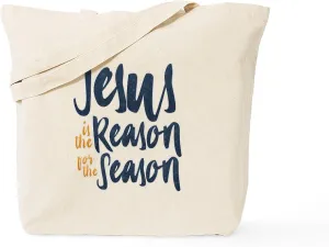 CafePress Jesus Is The Reason Tote Bag Natural Canvas Tote Bag, Reusable Shopping Bag
