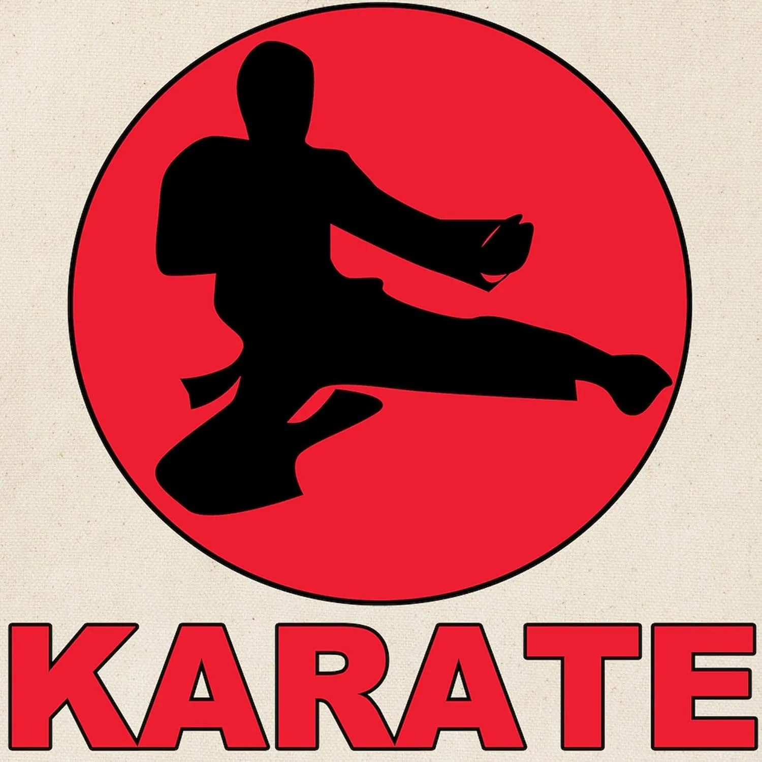 CafePress Karate Tote Bag Natural Canvas Tote Bag, Reusable Shopping Bag