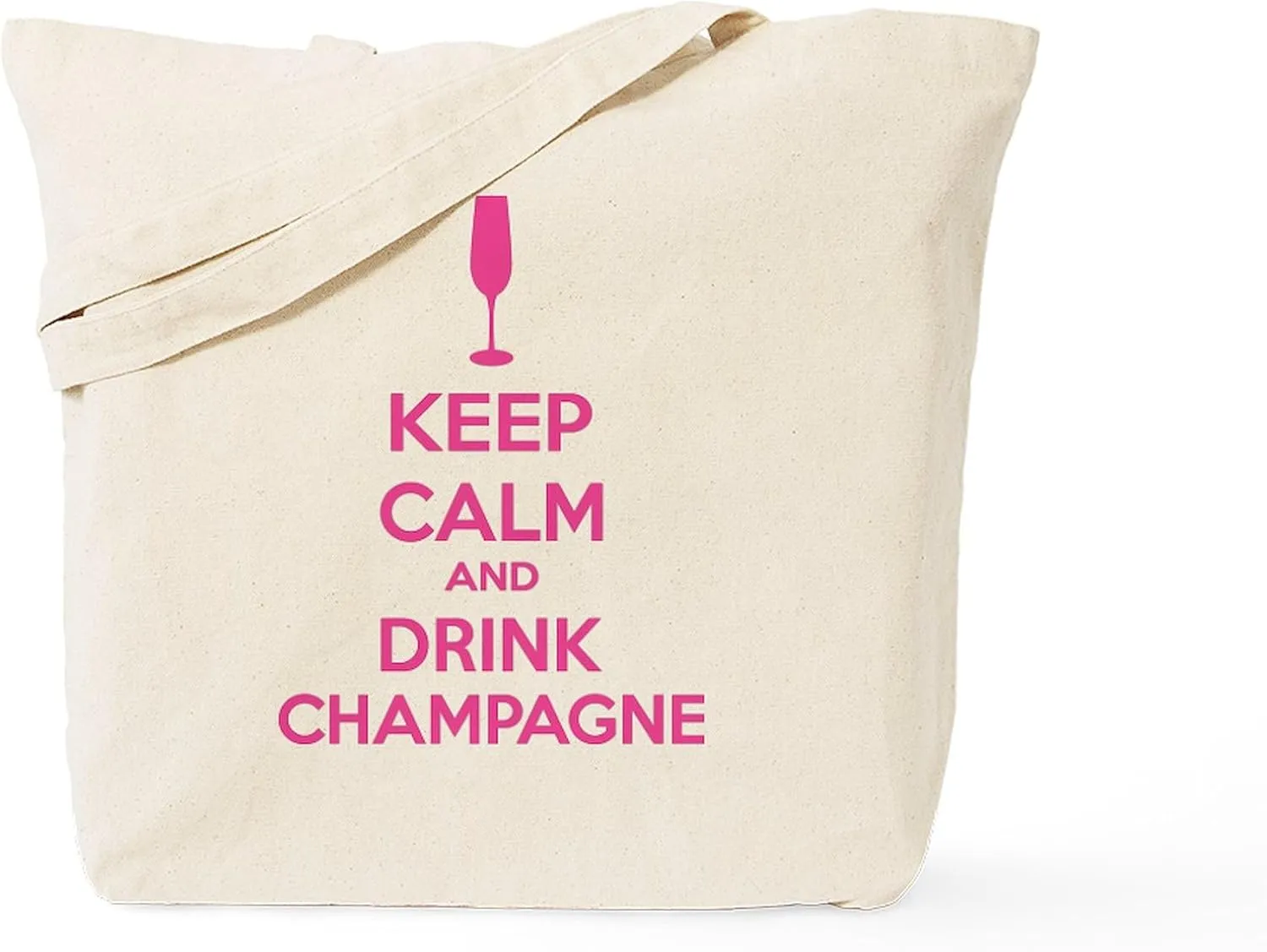 CafePress Keep Calm And Drink Champagne Tote Bag Natural Canvas Tote Bag, Reusable Shopping Bag