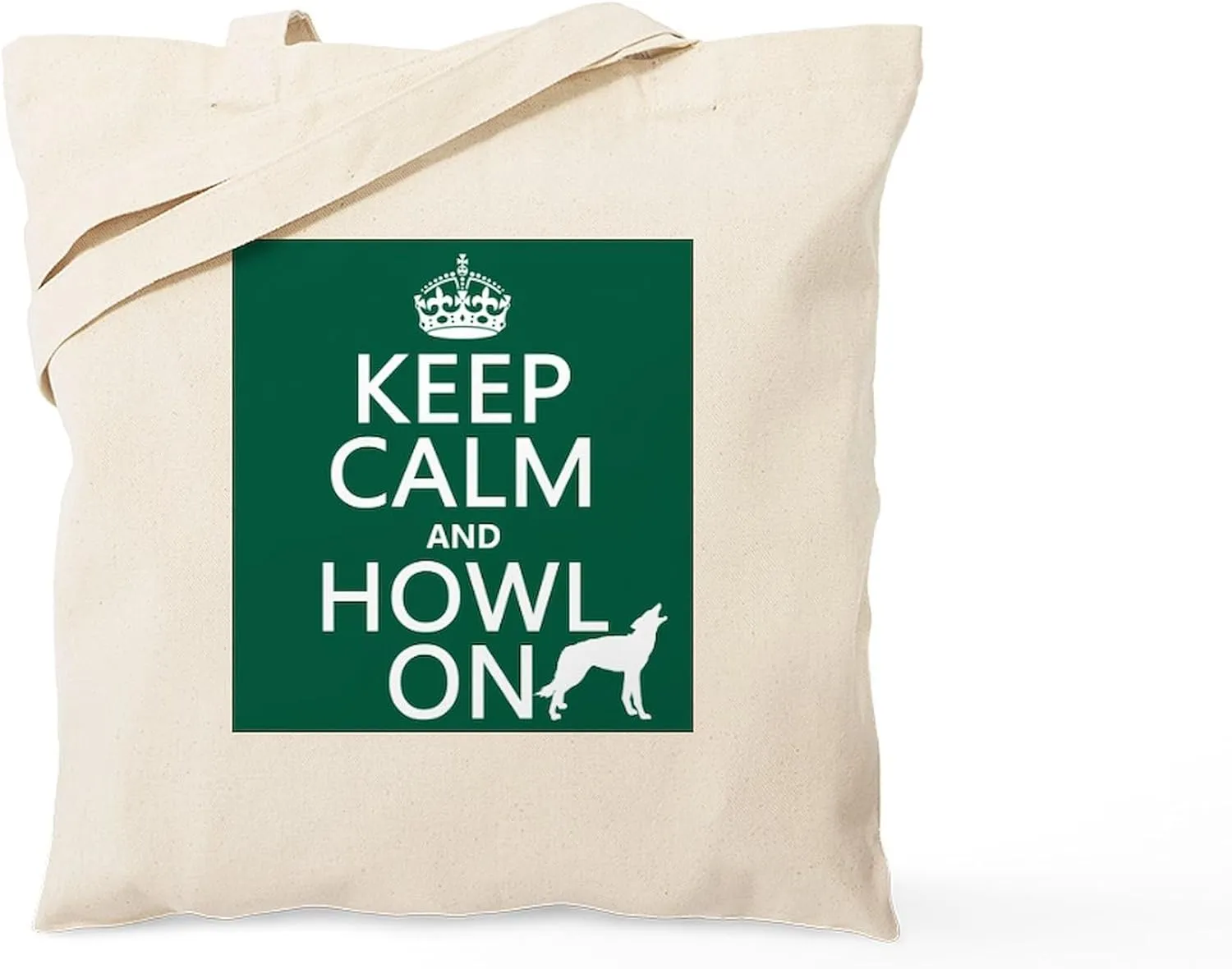CafePress Keep Calm And Howl On (Wolves) Tote Bag Natural Canvas Tote Bag, Reusable Shopping Bag