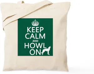CafePress Keep Calm And Howl On (Wolves) Tote Bag Natural Canvas Tote Bag, Reusable Shopping Bag