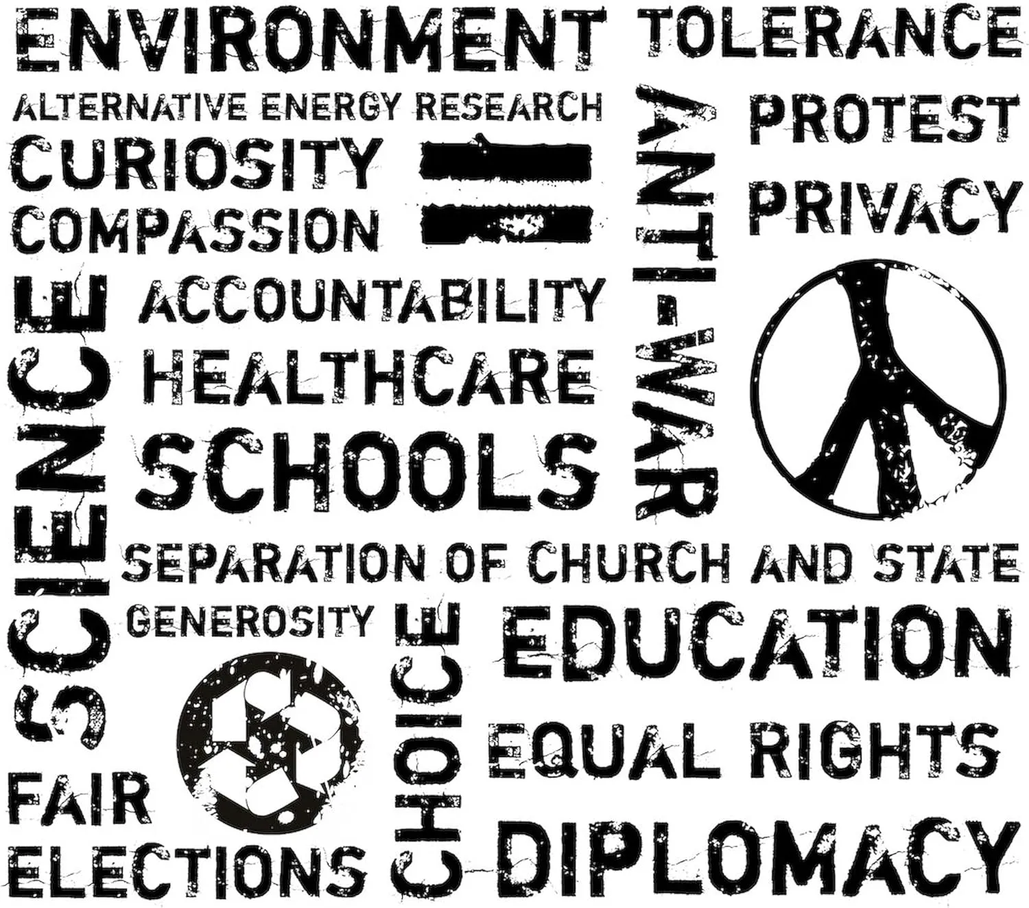 CafePress Liberal Values 2 Tote Bag Natural Canvas Tote Bag, Reusable Shopping Bag