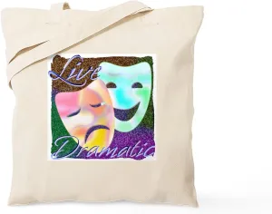CafePress Live Dramatic Thespian Drama Tote Bag Natural Canvas Tote Bag, Reusable Shopping Bag