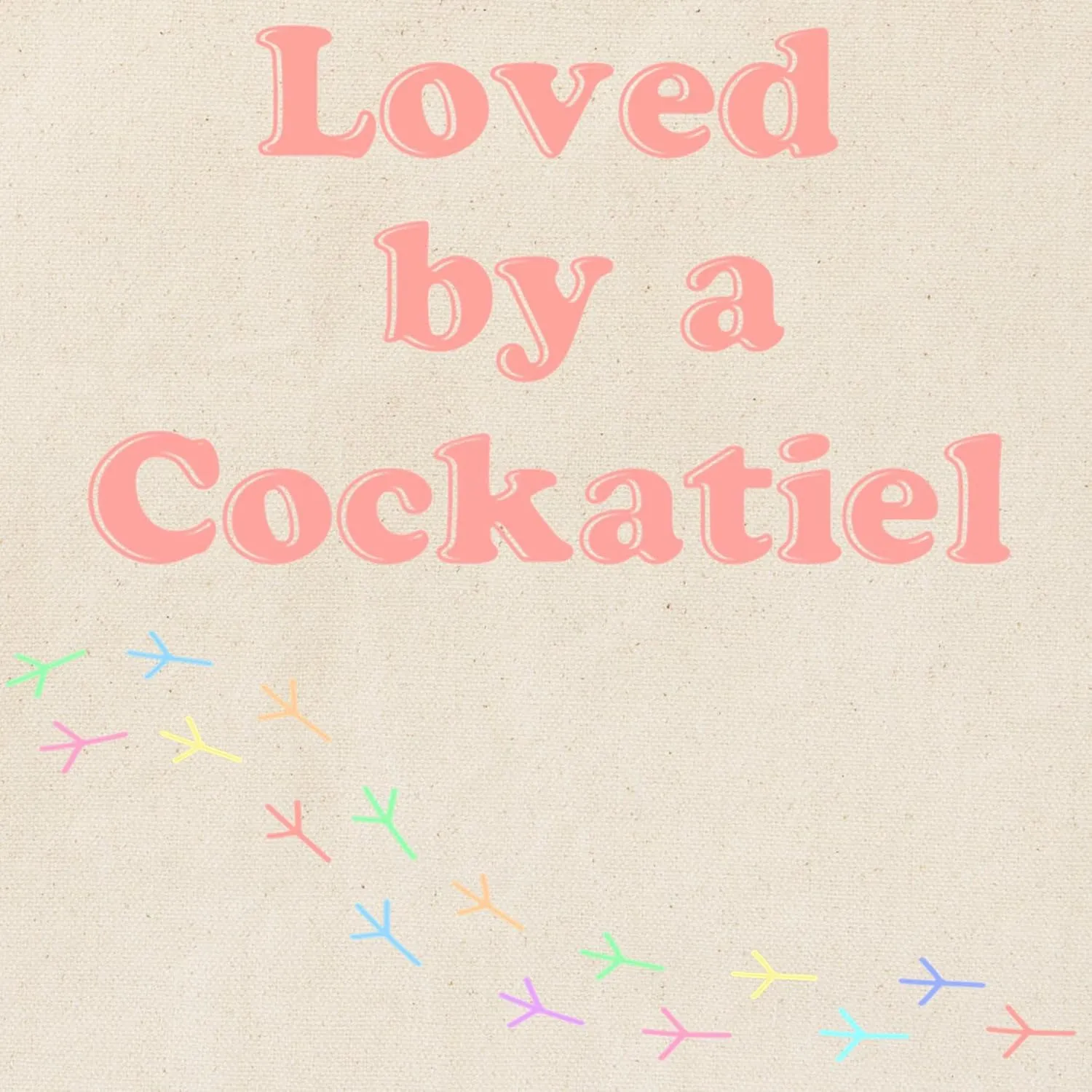 CafePress Loved By A Cockatiel Tote Bag Natural Canvas Tote Bag, Reusable Shopping Bag