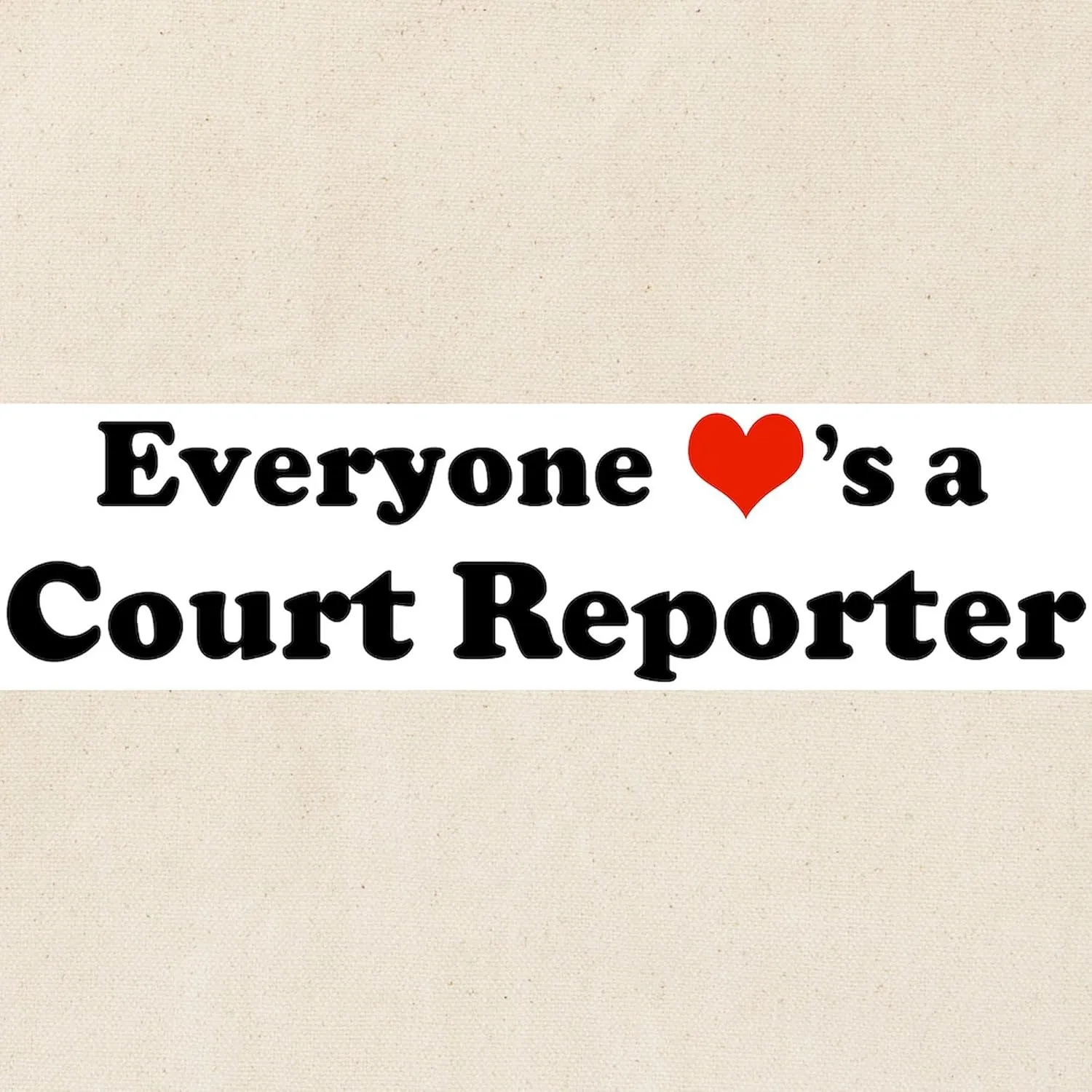 CafePress Loves A Court Reporter Tote Bag Natural Canvas Tote Bag, Reusable Shopping Bag
