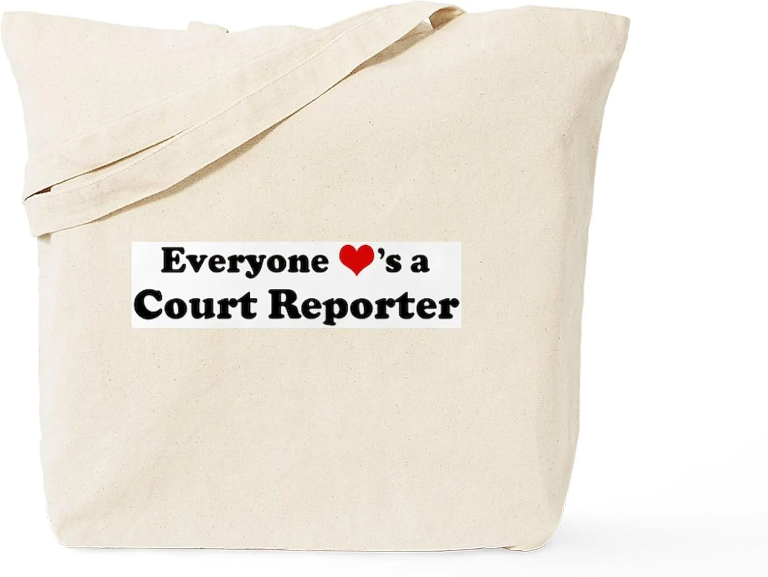 CafePress Loves A Court Reporter Tote Bag Natural Canvas Tote Bag, Reusable Shopping Bag