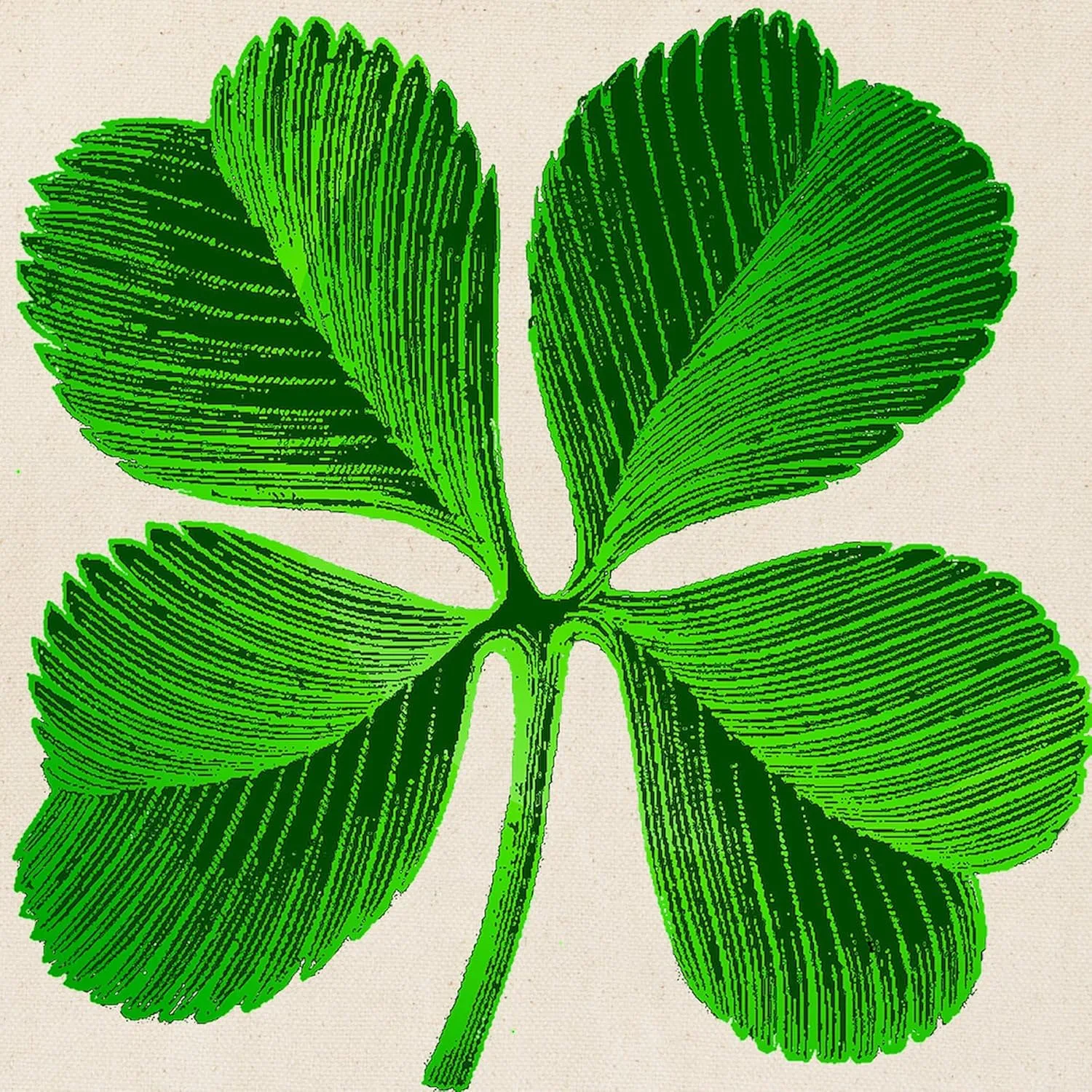 CafePress Lucky Charm 4 Leaf Clover Irish Tote Bag Natural Canvas Tote Bag, Reusable Shopping Bag