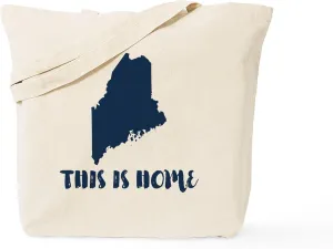CafePress Maine Born & Raised Tote Bag Natural Canvas Tote Bag, Reusable Shopping Bag