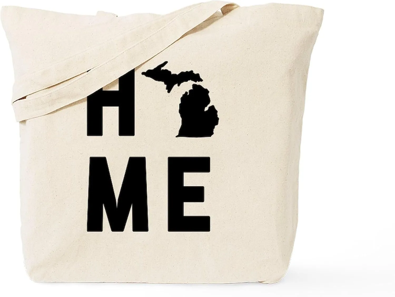 CafePress Michigan Home Tote Bag Natural Canvas Tote Bag, Reusable Shopping Bag