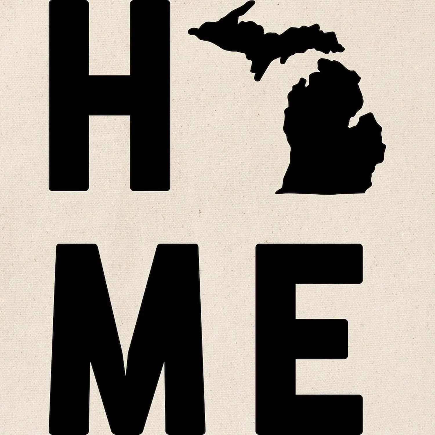 CafePress Michigan Home Tote Bag Natural Canvas Tote Bag, Reusable Shopping Bag