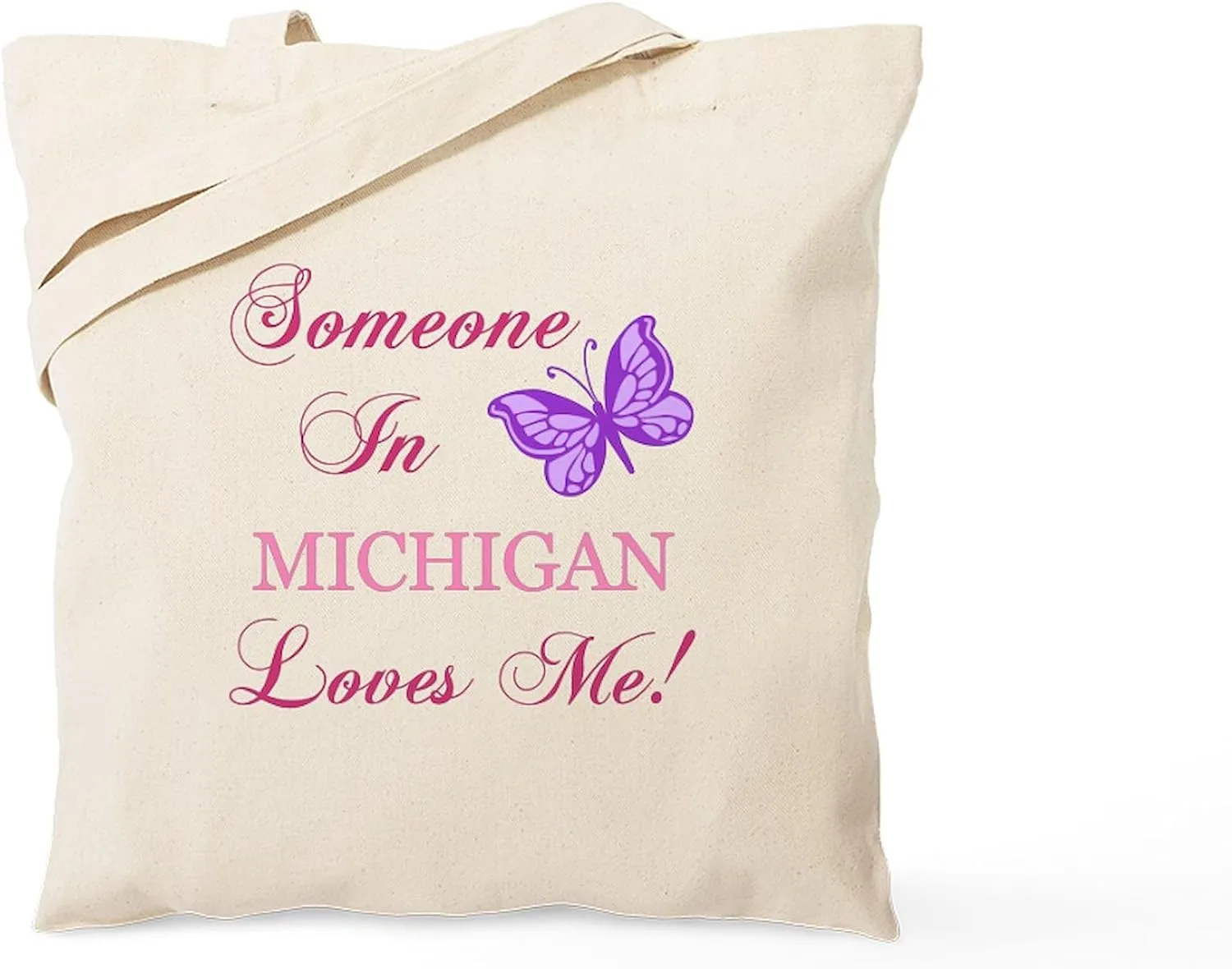 CafePress Michigan State (Butterfly) Tote Bag Natural Canvas Tote Bag, Reusable Shopping Bag