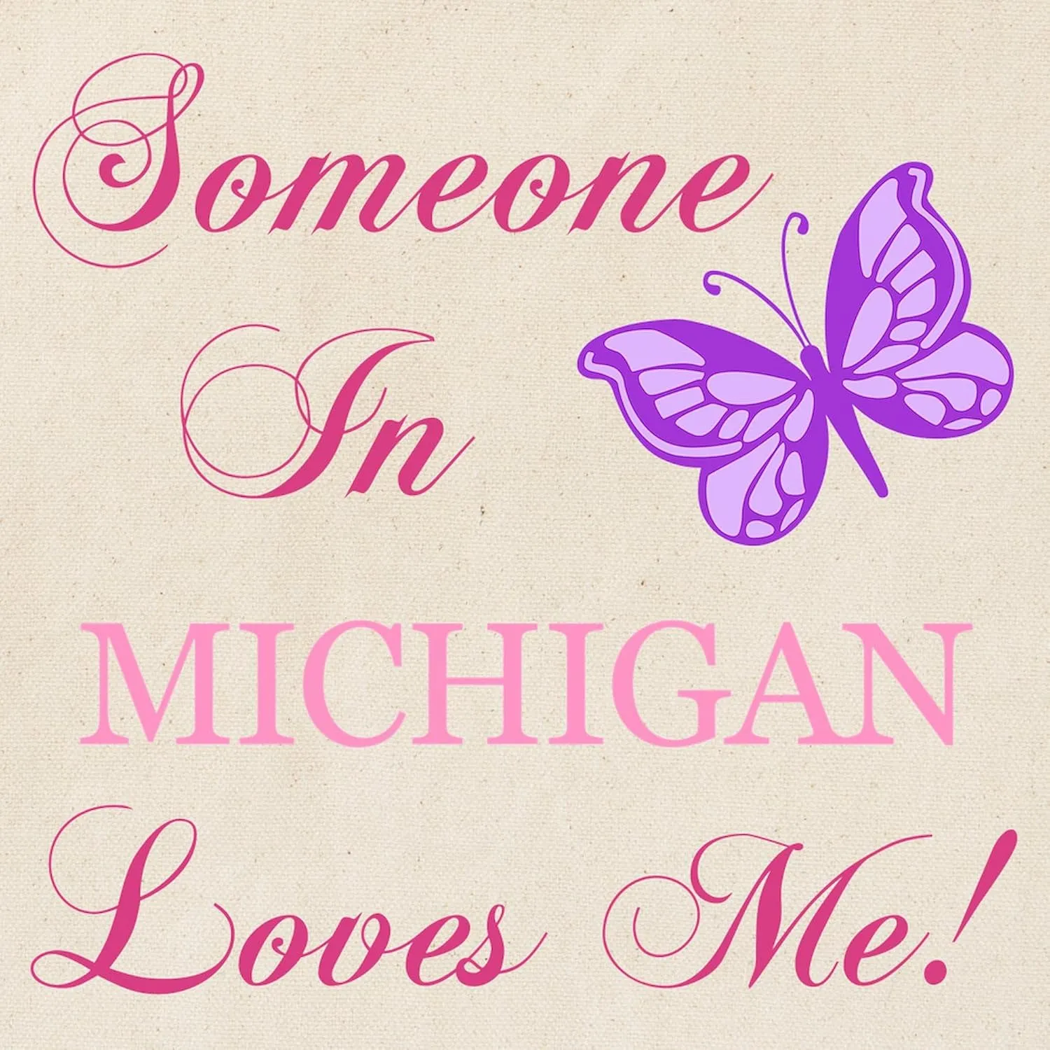 CafePress Michigan State (Butterfly) Tote Bag Natural Canvas Tote Bag, Reusable Shopping Bag