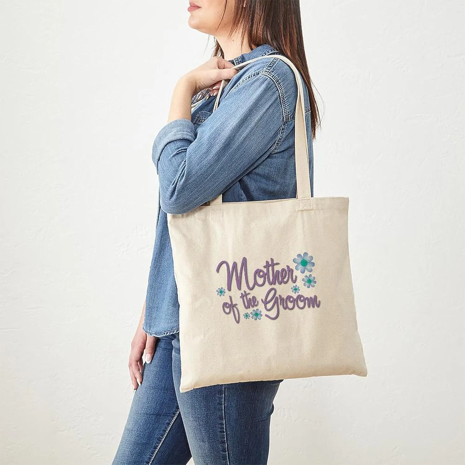 CafePress Mother Of The Groom Tote Bag Natural Canvas Tote Bag, Reusable Shopping Bag