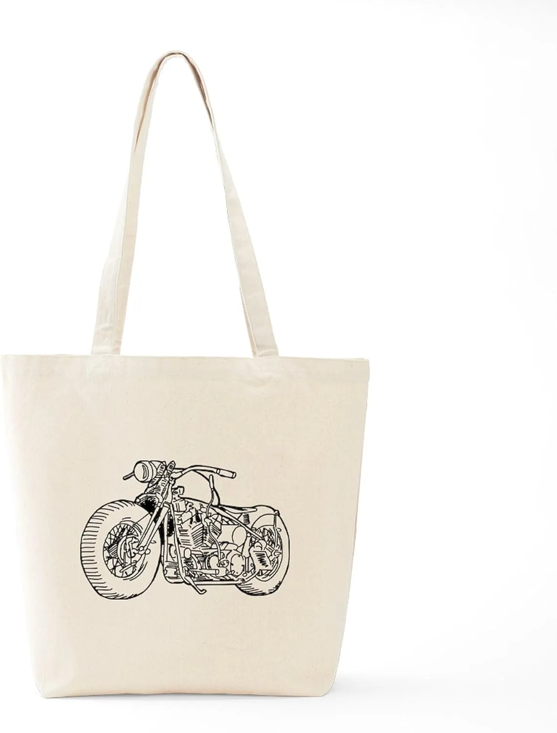 CafePress Motorcycle Tote Bag Natural Canvas Tote Bag, Reusable Shopping Bag