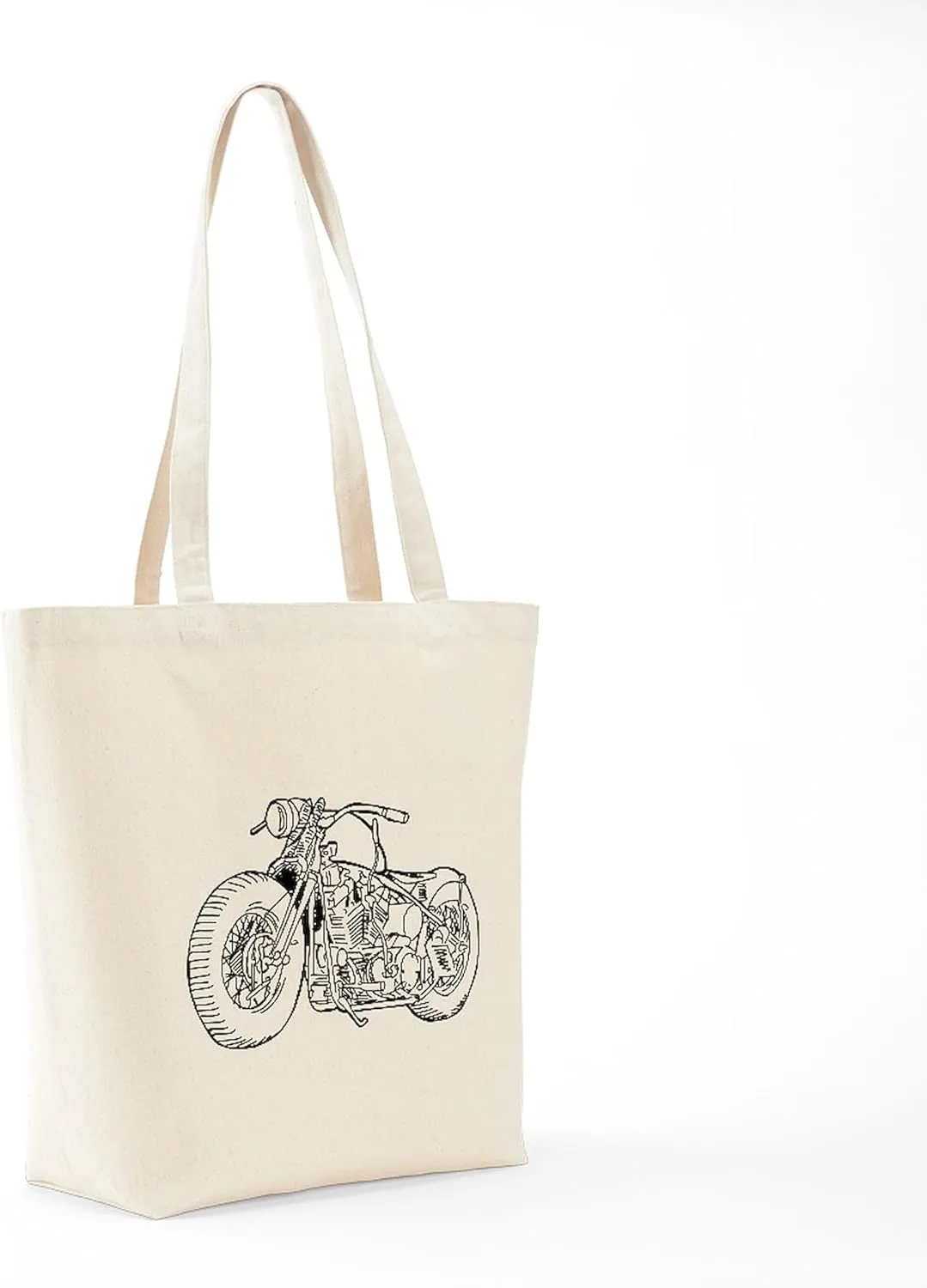 CafePress Motorcycle Tote Bag Natural Canvas Tote Bag, Reusable Shopping Bag