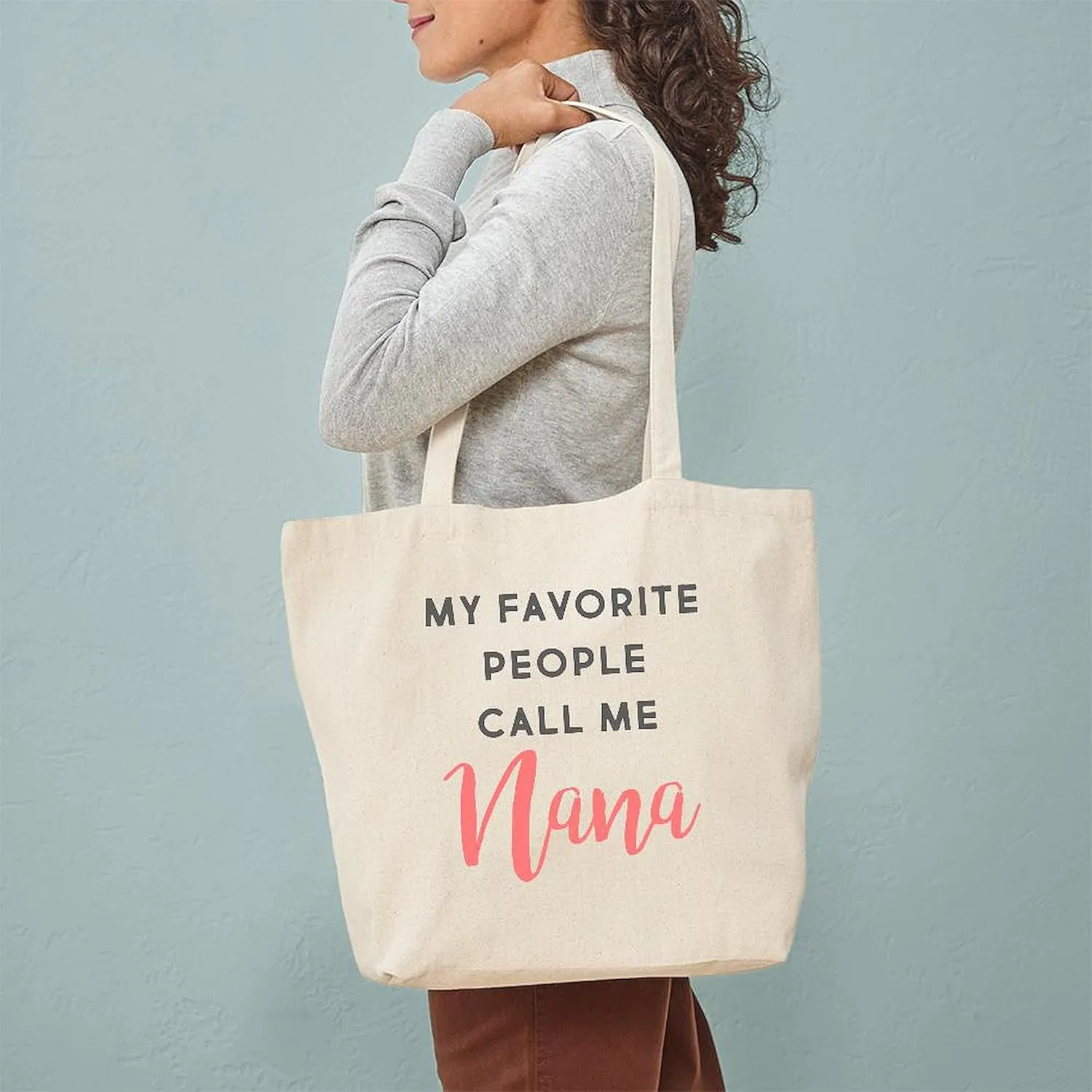 CafePress My Favorite People Call Me Nana Tote Bag Natural Canvas Tote Bag, Reusable Shopping Bag