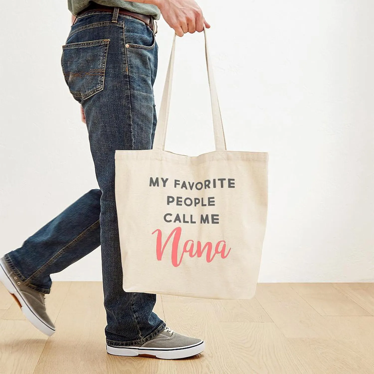 CafePress My Favorite People Call Me Nana Tote Bag Natural Canvas Tote Bag, Reusable Shopping Bag