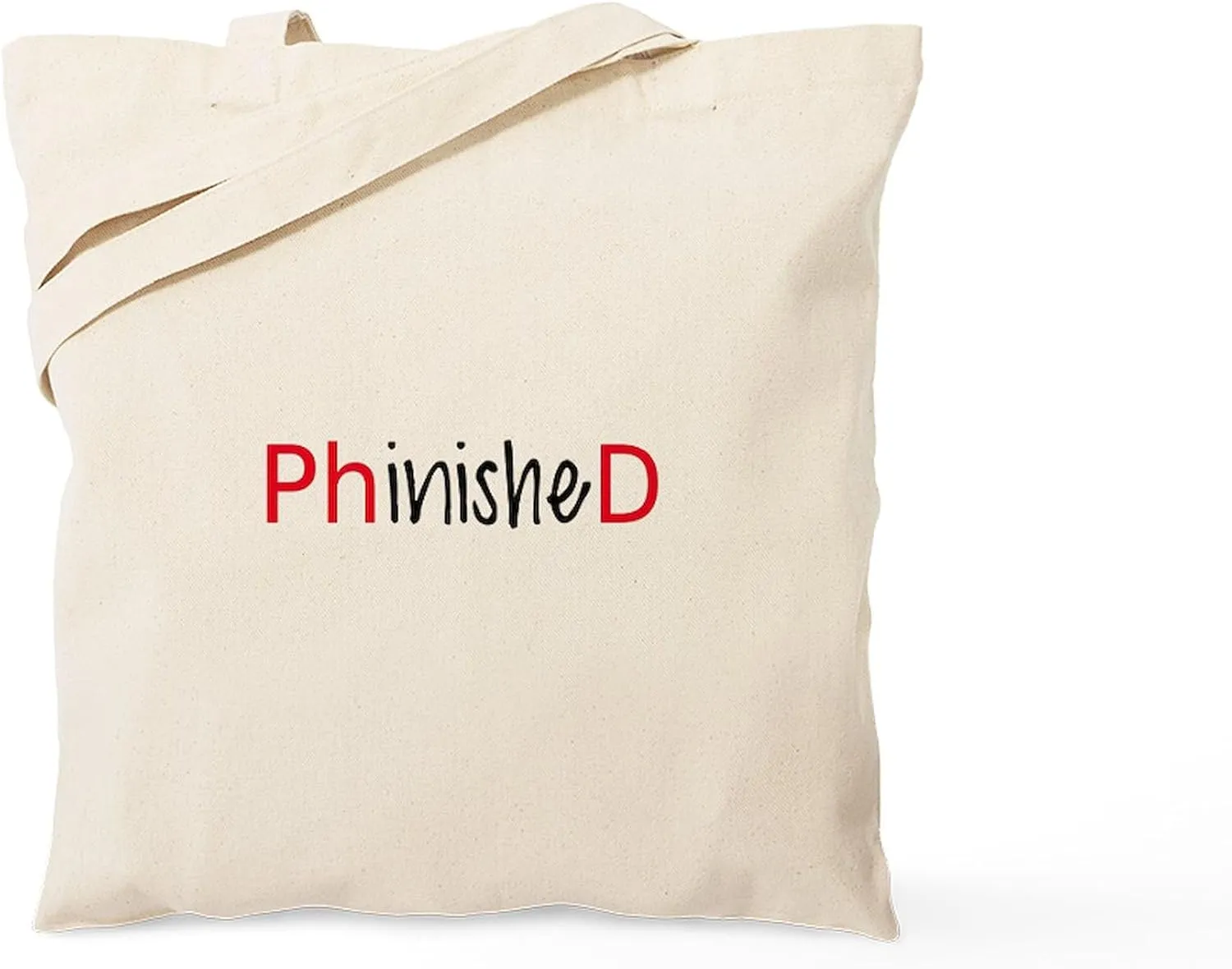 CafePress Phinished, Phd Graduate Tote Bag Natural Canvas Tote Bag, Reusable Shopping Bag