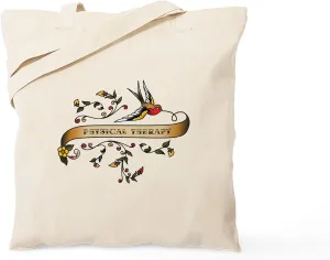 CafePress Physical Therapy Scroll Tote Bag Natural Canvas Tote Bag, Reusable Shopping Bag