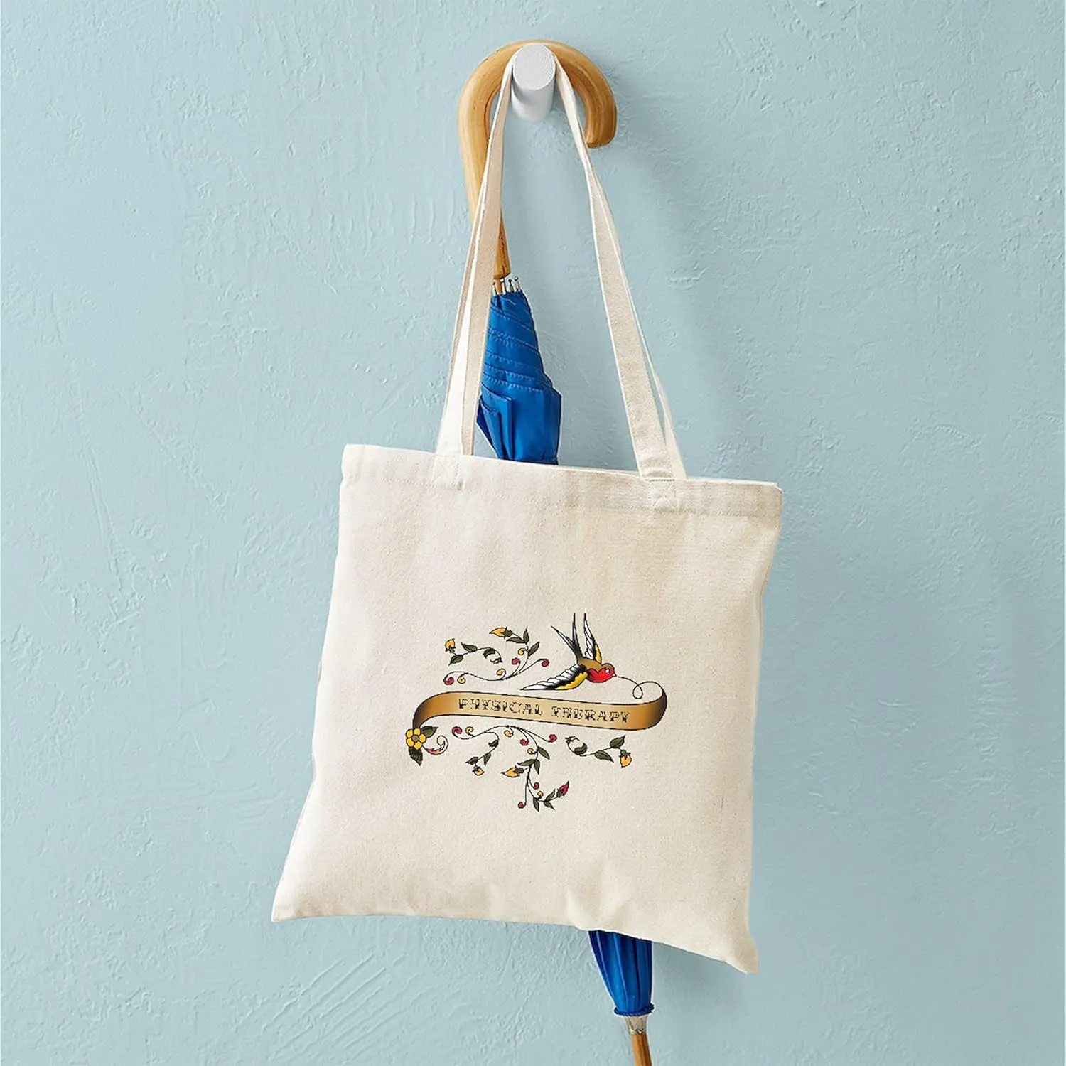 CafePress Physical Therapy Scroll Tote Bag Natural Canvas Tote Bag, Reusable Shopping Bag