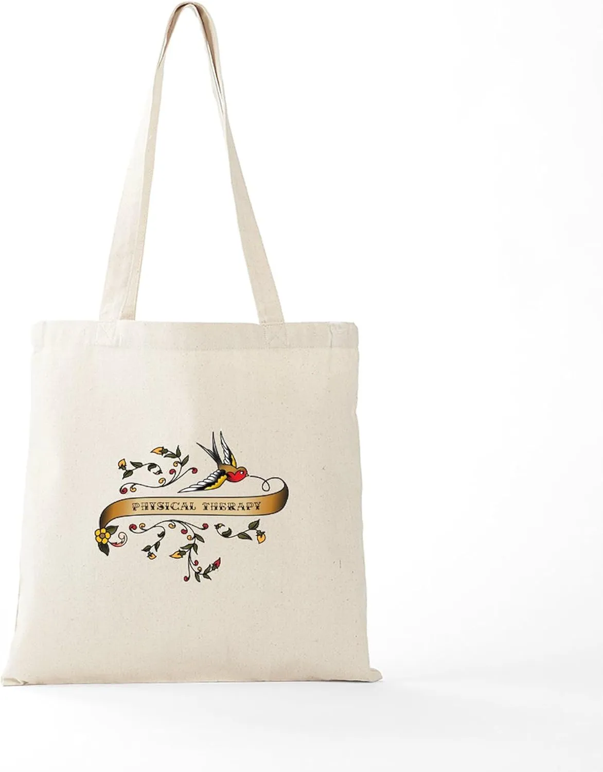 CafePress Physical Therapy Scroll Tote Bag Natural Canvas Tote Bag, Reusable Shopping Bag