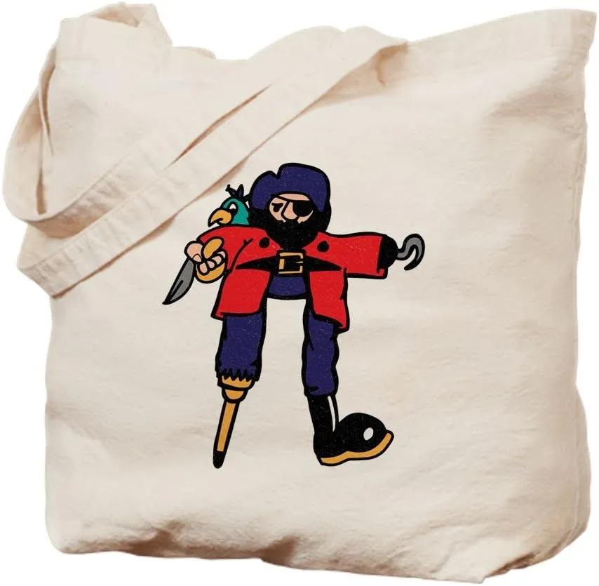 CafePress Pi Rate Tote Bag Natural Canvas Tote Bag, Reusable Shopping Bag