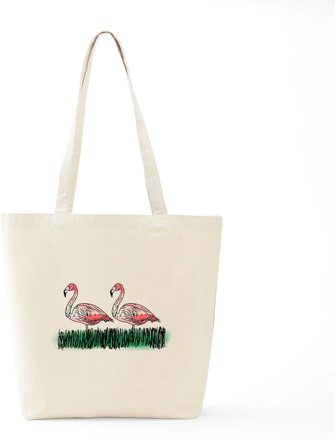 CafePress Pink Flamingos Tote Bag Natural Canvas Tote Bag, Reusable Shopping Bag