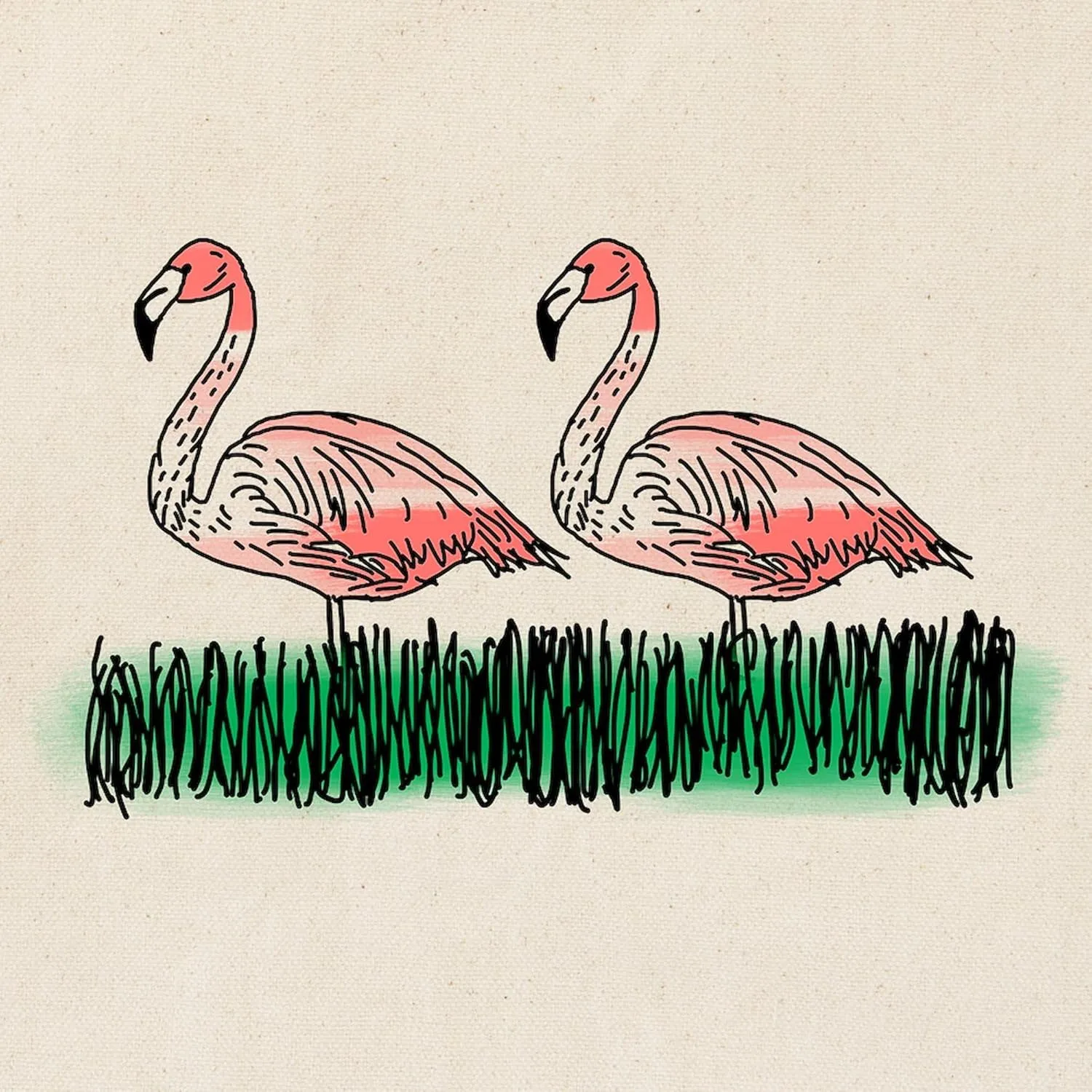 CafePress Pink Flamingos Tote Bag Natural Canvas Tote Bag, Reusable Shopping Bag