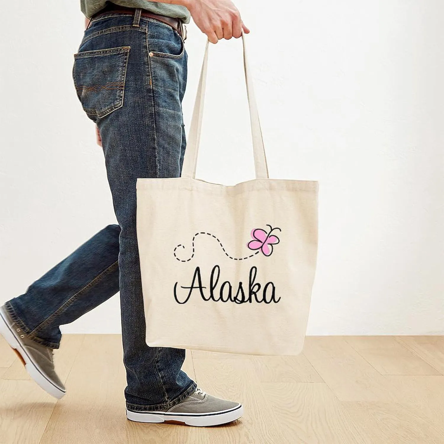 CafePress Pretty Alaska Tote Bag Natural Canvas Tote Bag, Reusable Shopping Bag