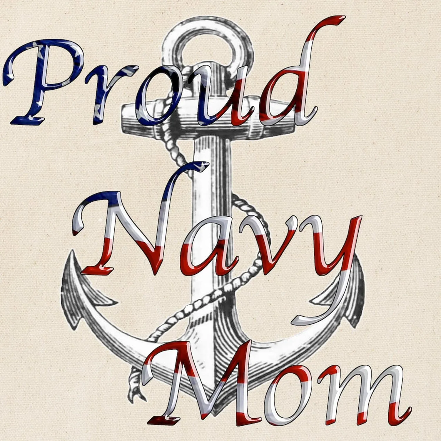 CafePress Proud Navy Mom Tote Bag Natural Canvas Tote Bag, Reusable Shopping Bag