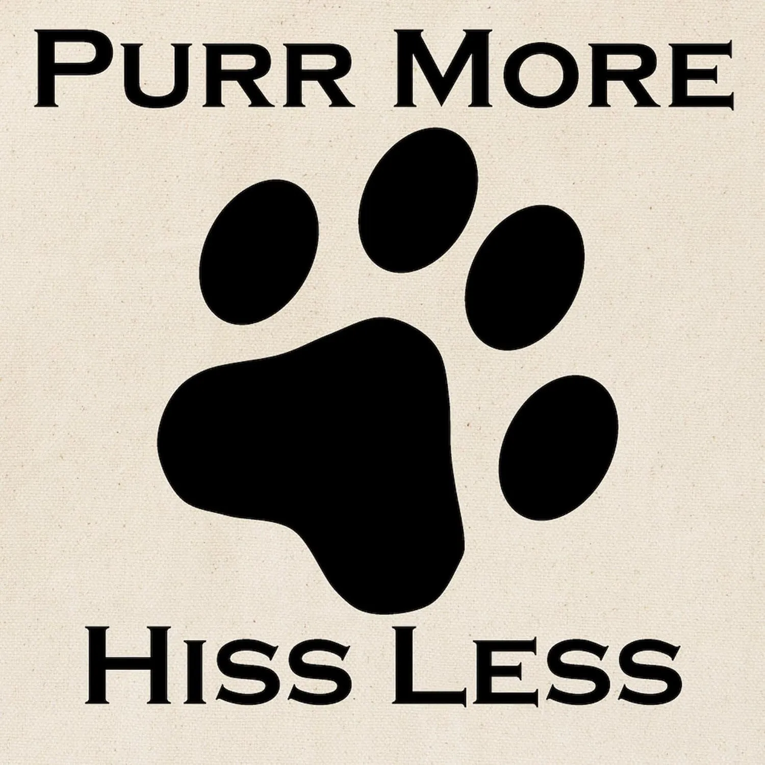 CafePress Purr More Hiss Less Tote Bag Natural Canvas Tote Bag, Reusable Shopping Bag