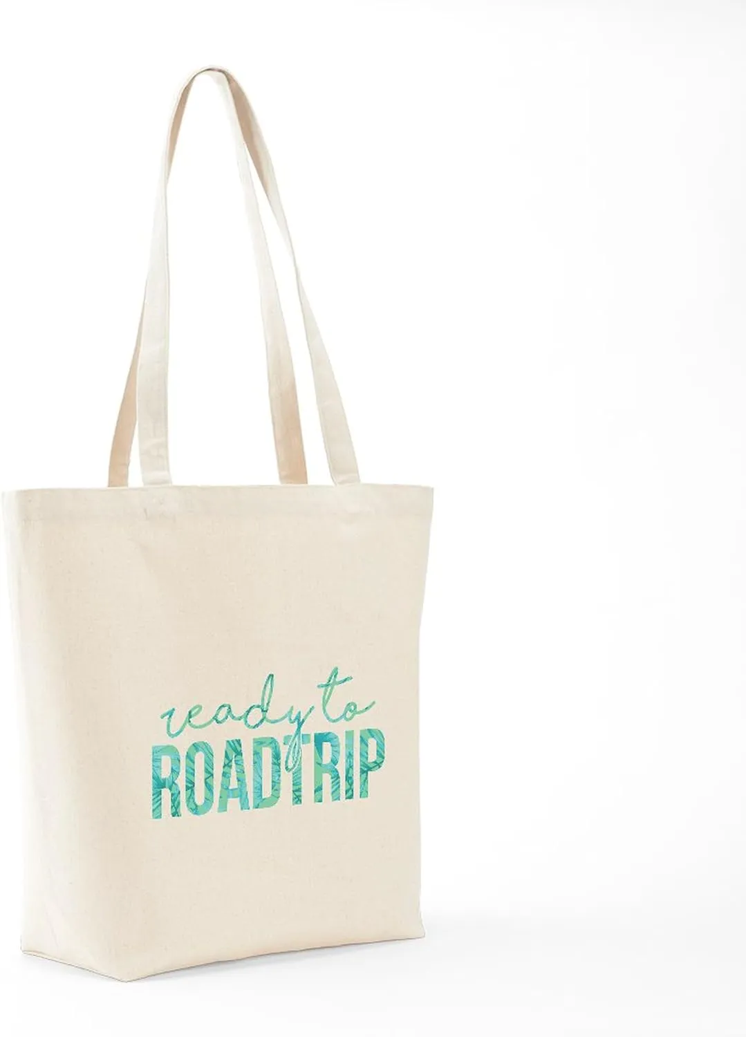 CafePress Ready To Roadtrip Print Tote Bag Natural Canvas Tote Bag, Reusable Shopping Bag