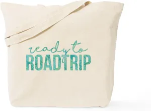 CafePress Ready To Roadtrip Print Tote Bag Natural Canvas Tote Bag, Reusable Shopping Bag