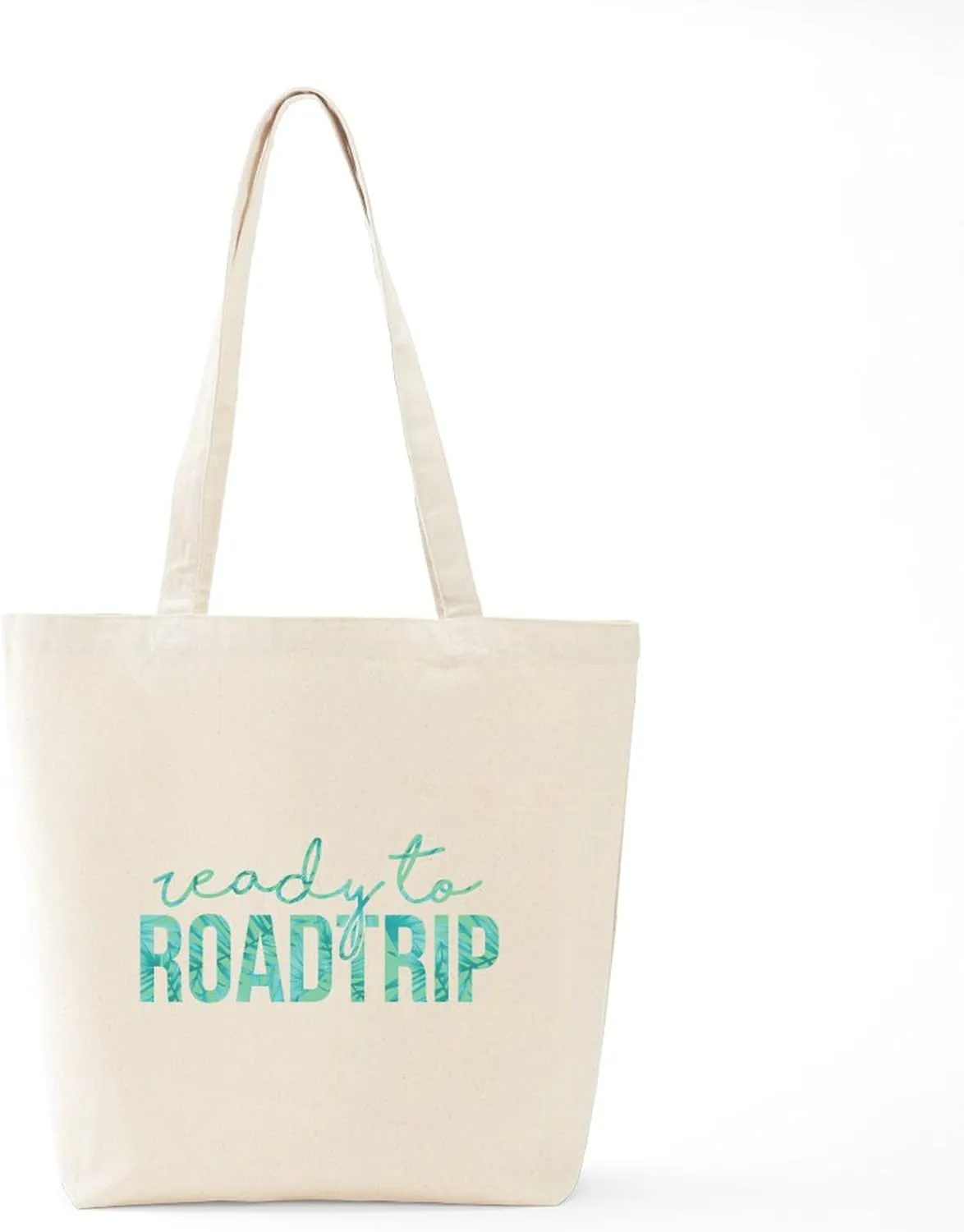 CafePress Ready To Roadtrip Print Tote Bag Natural Canvas Tote Bag, Reusable Shopping Bag