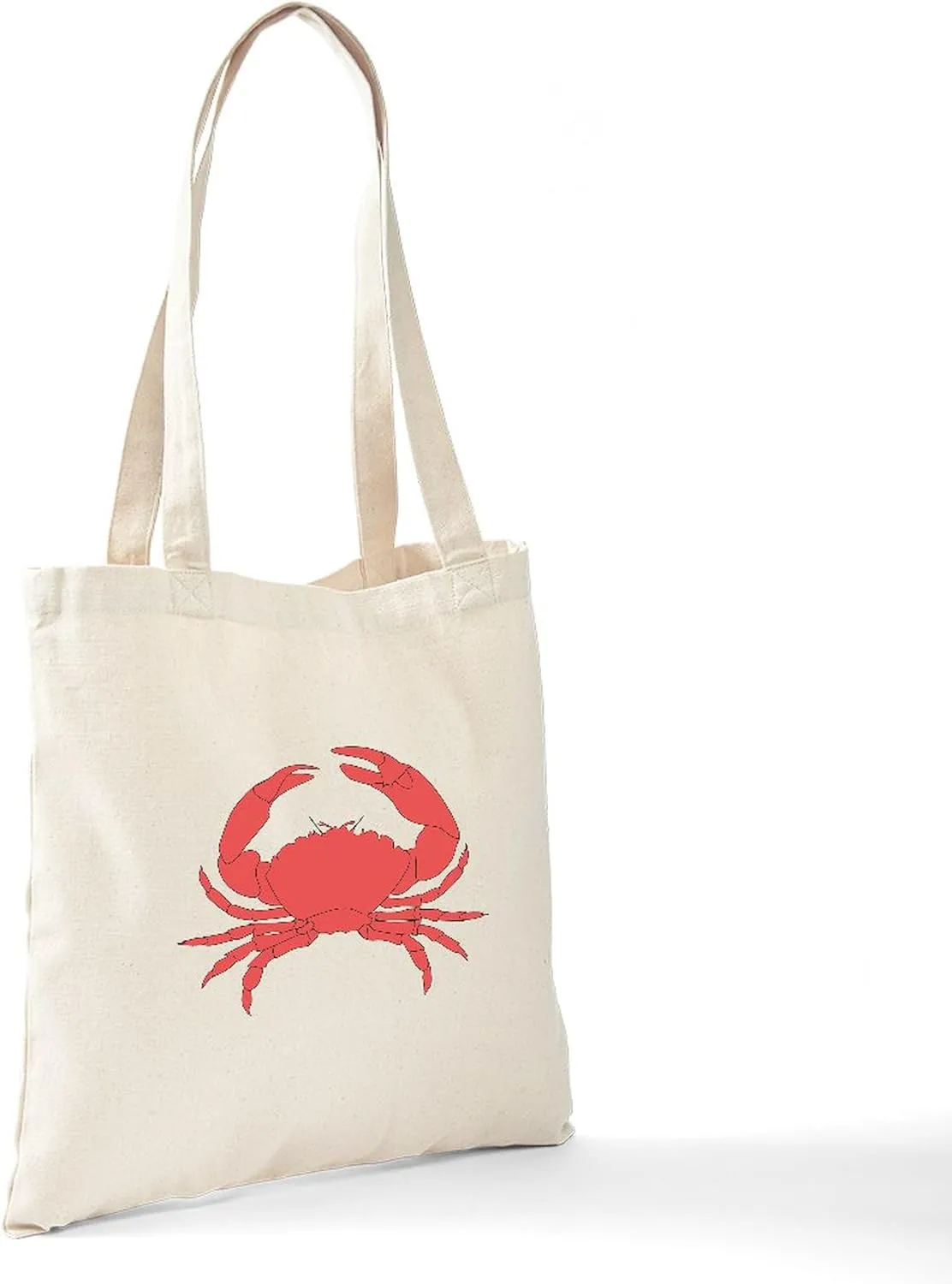 CafePress Red Crab Tote Bag Natural Canvas Tote Bag, Reusable Shopping Bag