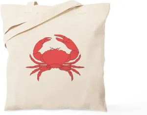 CafePress Red Crab Tote Bag Natural Canvas Tote Bag, Reusable Shopping Bag