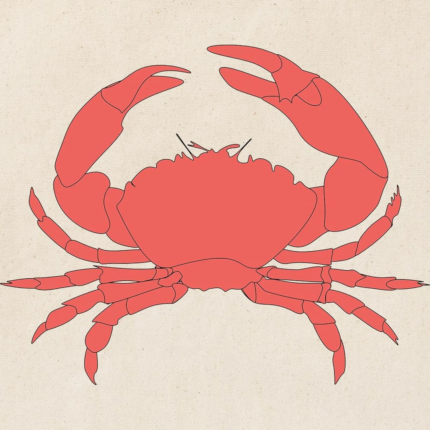 CafePress Red Crab Tote Bag Natural Canvas Tote Bag, Reusable Shopping Bag