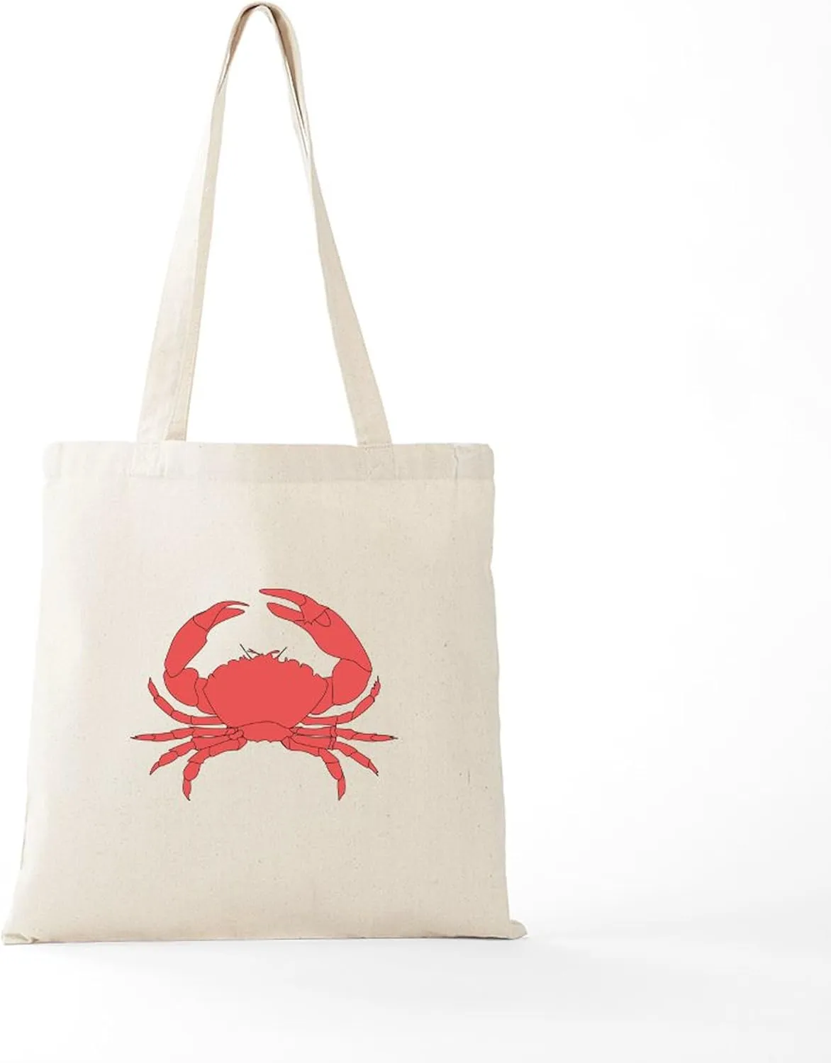CafePress Red Crab Tote Bag Natural Canvas Tote Bag, Reusable Shopping Bag