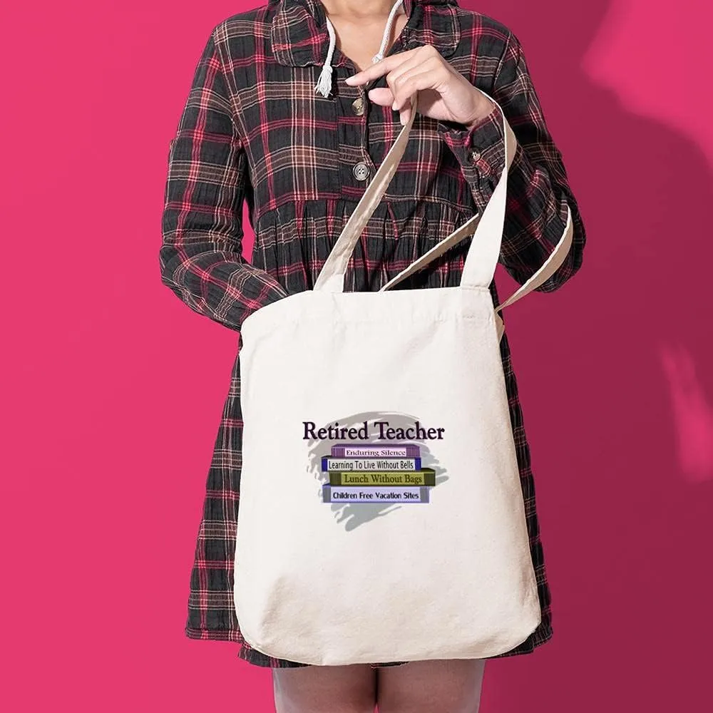 CafePress Retired Teacher Tote Bag Natural Canvas Tote Bag, Reusable Shopping Bag