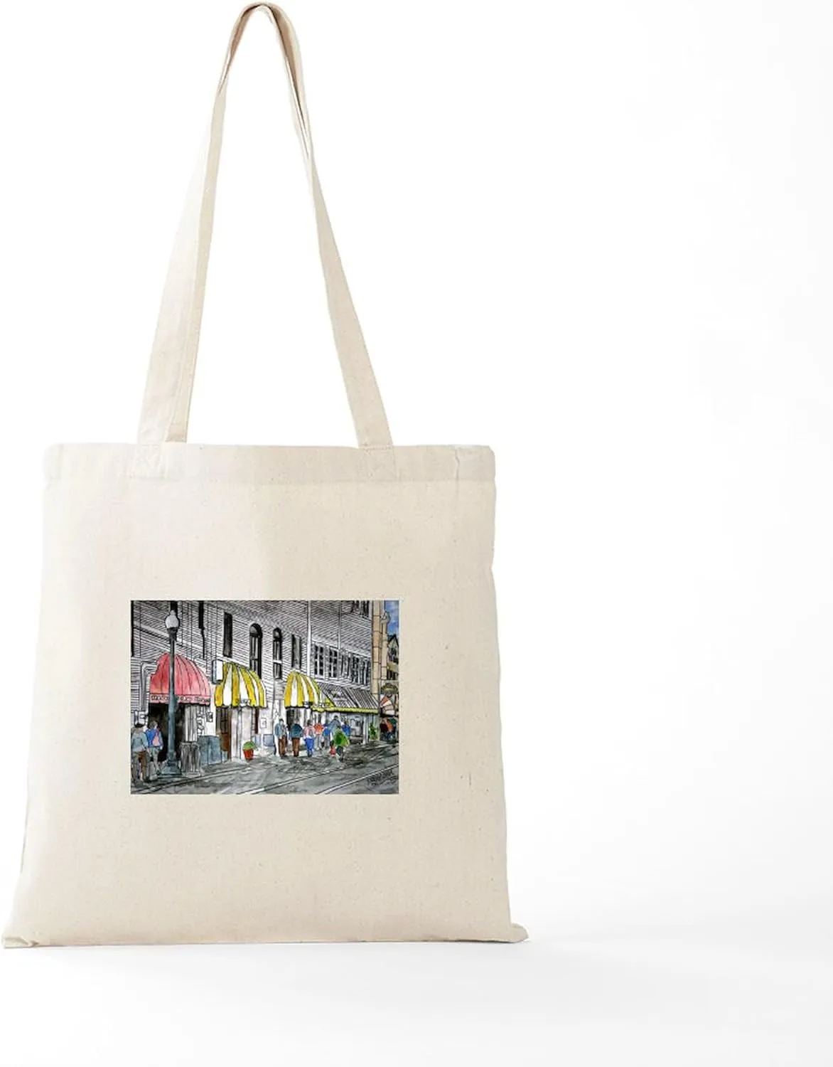 CafePress Savannah Georgia River Street Tote Bag Natural Canvas Tote Bag, Reusable Shopping Bag